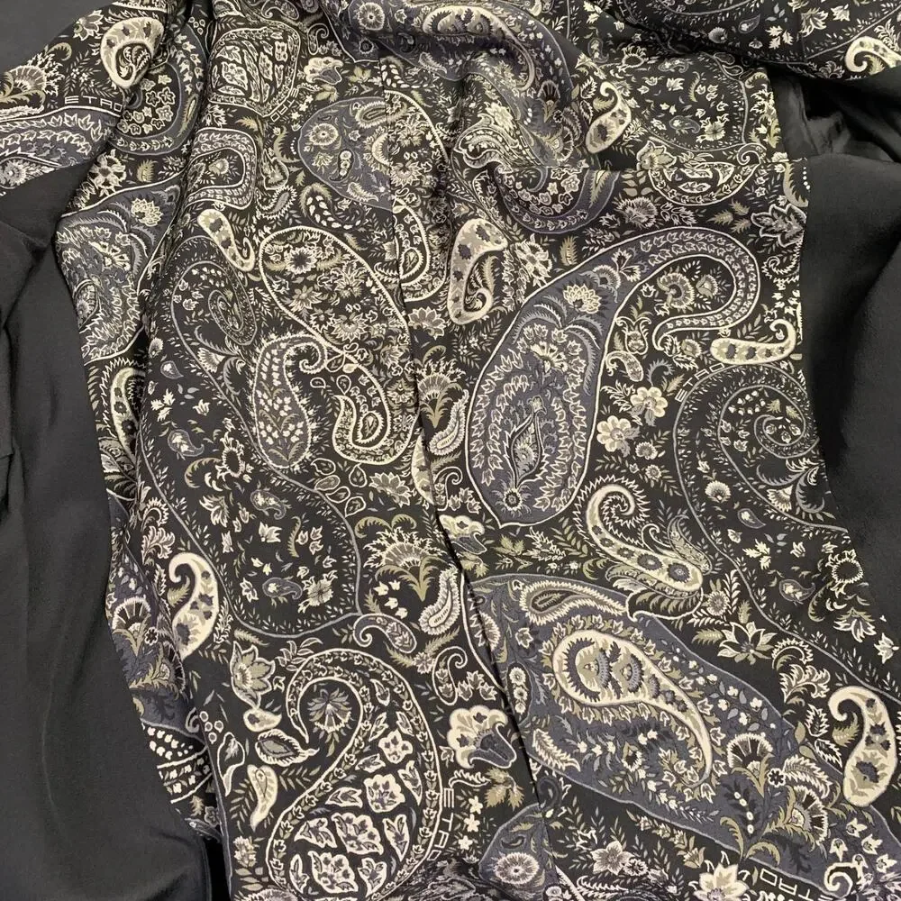 ETRO Size 42 Giacche Black Beaded Wool Notch Lapel Sport Coat